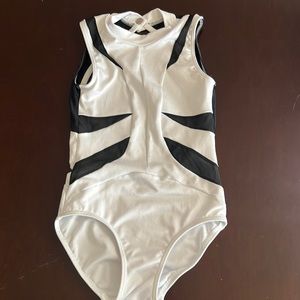 Jo+Jax white and black leotard